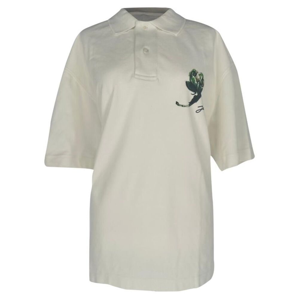 Jacquemus Printed Polo Shirt in White Cotton